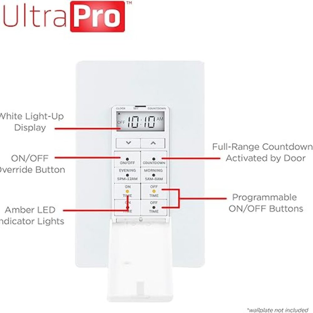 UltraPro 24-Hour Digital In-Wall Timer - Picture 5 of 7